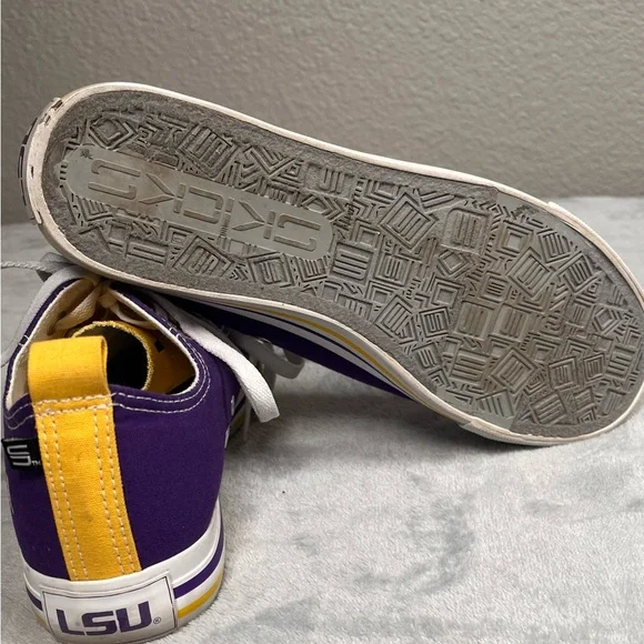 SKICKS LSU Tigers Women Size 8 Low Top Purple and Yellow Athletic Sneakers FAN - Picture 6 of 15